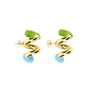 SUNNEI Abstract Swirl Hoop Earrings with Enamel Accents Unisex MULTICOLOUR